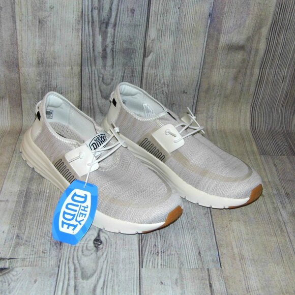 HEY DUDE Sirocco White Slip On Loafers Mens Size 13 NWT